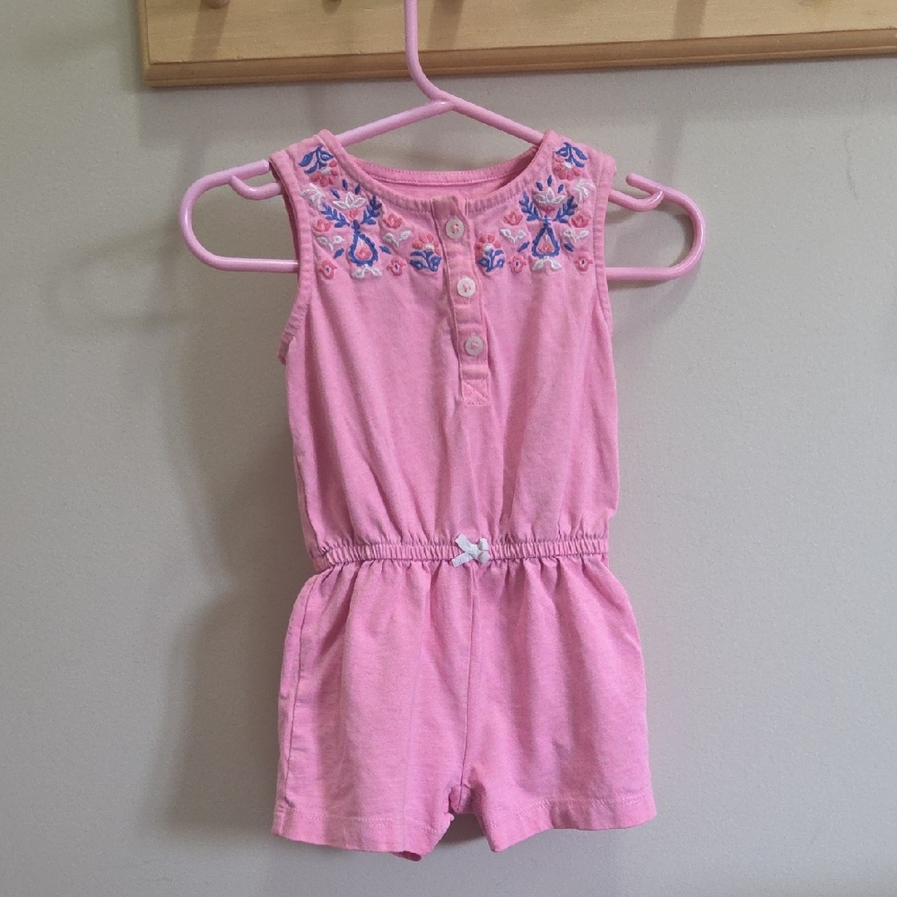 Carter's Pink Embroidered Romper